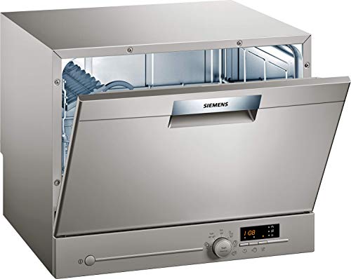 Siemens SK26E822EU iQ300 Freistehender Kompakt-Geschirrspüler / F / 61 kWh / 6 MGD / varioSpeed / Glas 40° Programm / aquaStop