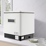 Tischgeschirrspüler, Edelstahl Geschirrspüler, Spülmaschine Tischgeschirrspüler freistehen für kleine Küchen 1500W 60L Weiß