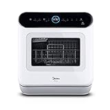 Midea ST 5.31 Mini Geschirrspüler 42cm freistehender Tischgeschirrspüler mit Wifi Control Spülmaschine 7 Programme 3 Maßgedecke Touch, 58 dB, mit/ohne Wasseranschluss benutzbar, Weiß